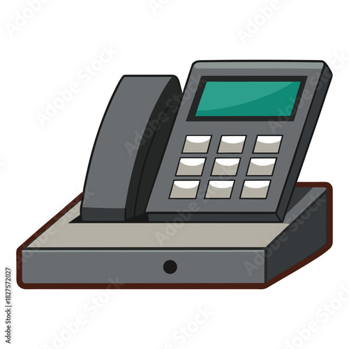 Financial business calculation using an office calculator near a credit card reader and mobile phone with money