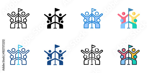 Collaboration icon set multiple style vector collection 
