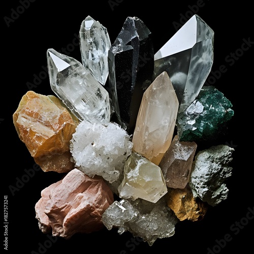 Exploring crystal varieties natural environment gemstone collection close-up view