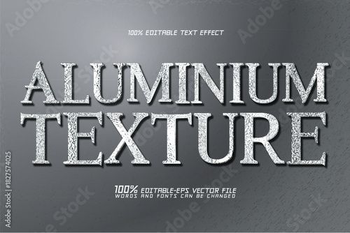3d aluminium texture editable text effect	
