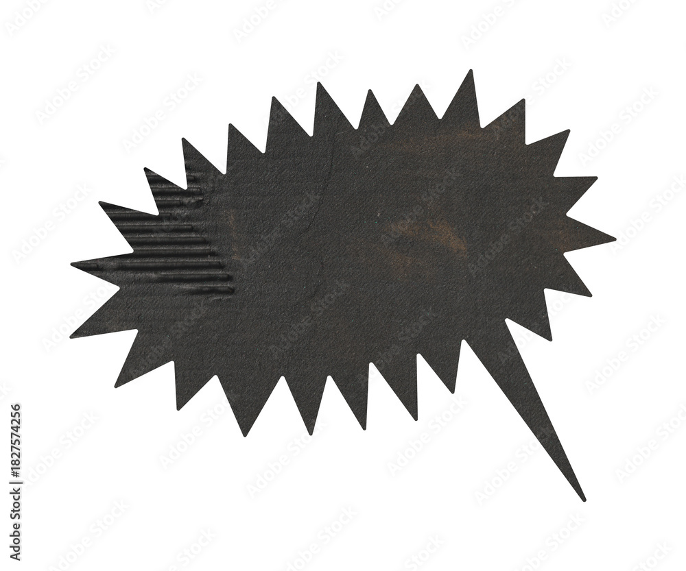 Fototapeta premium Black Painted Corrugated Cardboard Comic Speech Bubble
