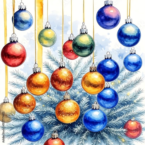 Christmas ornaments isolated on transparent background 