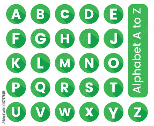 Vector illustration of the English alphabet from A to Z.