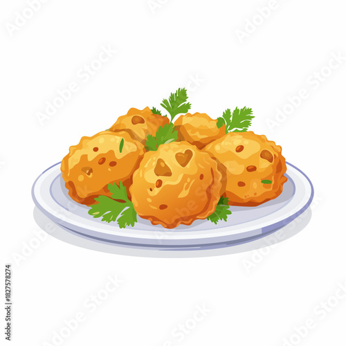 Pakora snack on a plate