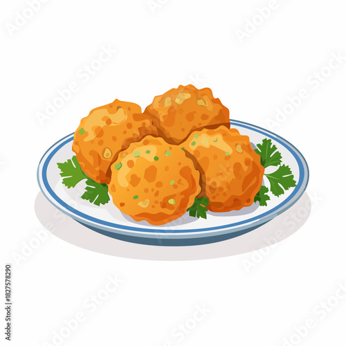 Pakora snack on a plate