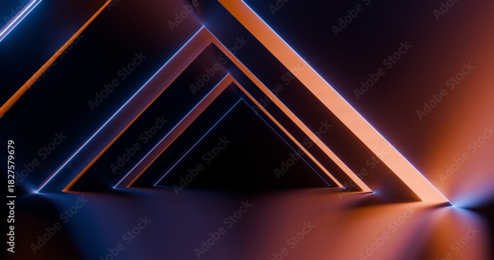 Fototapeta premium Architecture background geometric arched interior 3d render