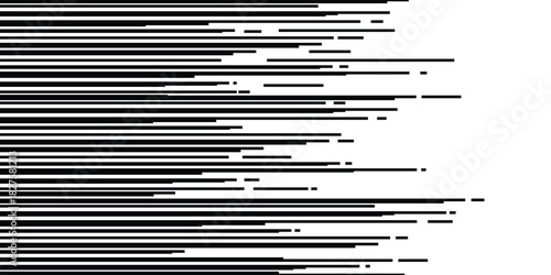 Abstract Horizontal Gray and Black Speed Lines Background Texture with Motion Effect and Dynamic Data Flow