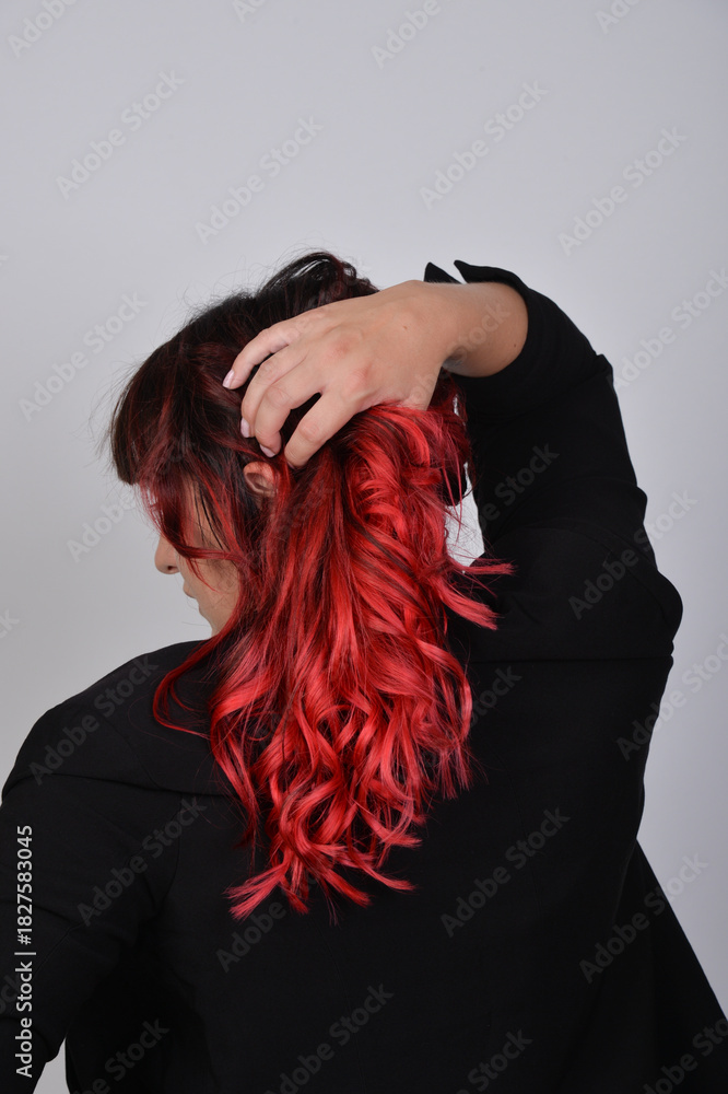 Naklejka premium frau, schönheit, haar, gestalten, person, leute, 