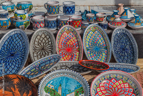 Tunisian traditional ceramic, Carthage, Tunisia, North Africa