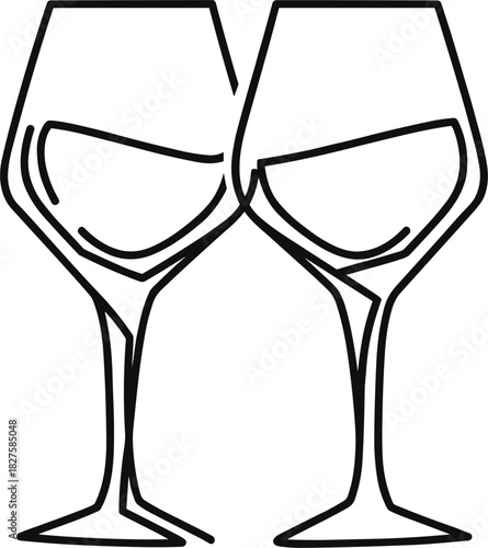 Geometric One Line Wine Glass Duo.