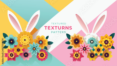 Charming illustration of two fluffy white rabbit ears with a delicate pink inner ear perfect for easter spring or children s themes