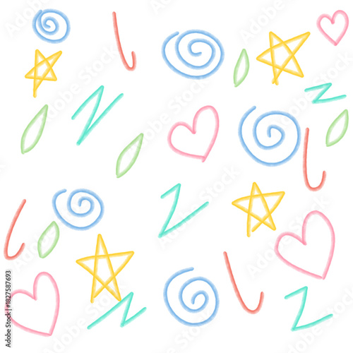 set of colorful doodle arrows