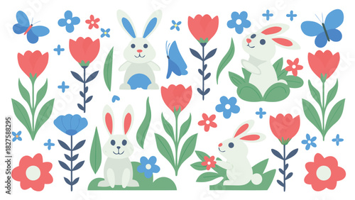 A charming and adorable collection of cute whimsical characters and elements perfect for adding a touch of joy and playfulness to your creative projects