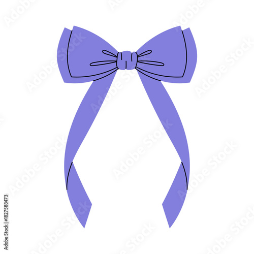 Lavender decorative bow with slim long tails for gifts, packaging, crafts and celebration projects.