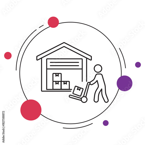 Warehouse icon, Warehouse Worker, Inventory Handler, Logistics Staff, Stock Coordinator, vector