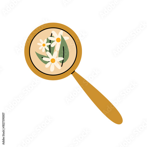 Tea strainer with chamomile flowers for cozy herbal drink preparation