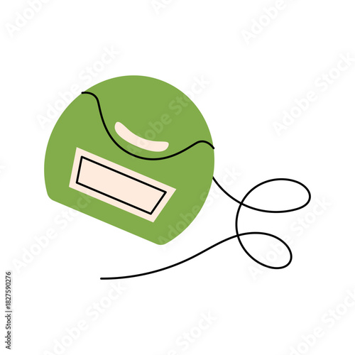 Dental floss container with long thread for clean teeth, gum care and daily oral hygiene