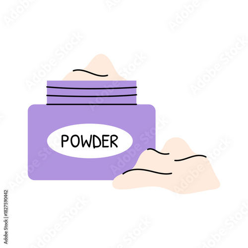 Tooth powder jar with loose dental powder for natural oral care and hygiene product designs