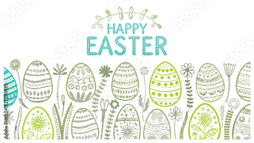 A whimsical flat vector illustration of a cheerful easter egg with vibrant colors and playful details perfect for spring holiday designs and celebrations