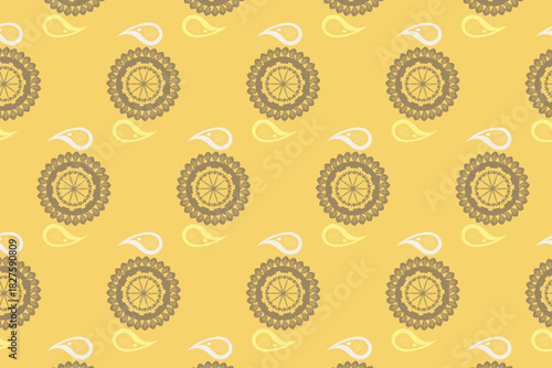 Oversized paisleys blended with soft vines and floral outlines in an earthy, expressive flow ideal for luxury textiles, wallpaper, packaging, cultural projects.