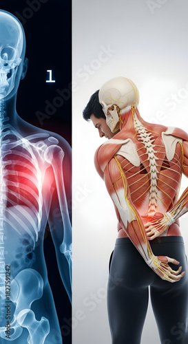 Examining Muscular and Skeletal Anatomy with Pain Area Highlight