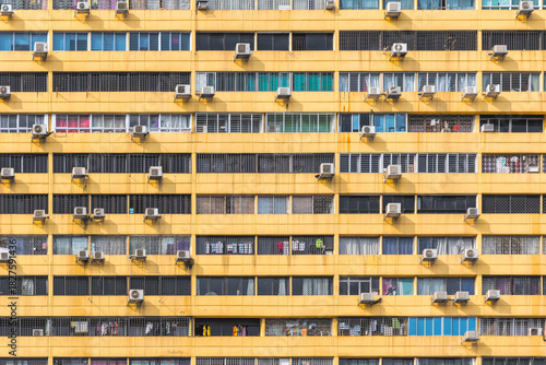 Facade of the People's Park Complex, a high-rise residential tower block in Singapore