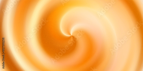 Orange swirl bg with gradient mesh and a noise texture. Abstract blend pattern with motion effect. Vector minimalist illustration.