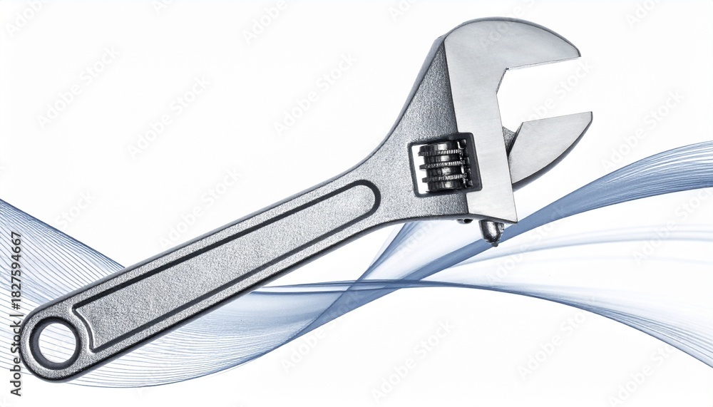 Obraz premium Adjustable wrench on a sleek background highlighting tool design and functionality