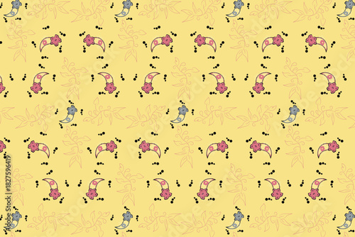 Oversized paisleys blended with soft vines and floral outlines in an earthy, expressive flow ideal for luxury textiles, wallpaper, packaging, cultural projects.