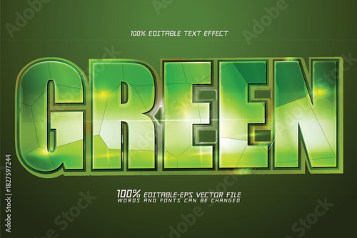 green shinny text style effect	
