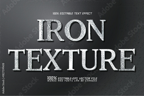3d iron texture editable text effect	
