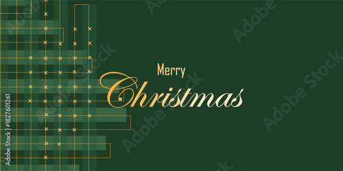 hristmas rhombus seamless pattern. Xmas plaid texture with gold line and stars. Green argyle geometric diamond abstract pattern.  poster, website