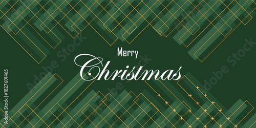 hristmas rhombus seamless pattern. Xmas plaid texture with gold line and stars. Green argyle geometric diamond abstract pattern.  eps10, web