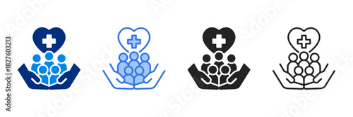 Public Health Icon Set Multiple Style Vector Illustration 