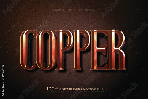 metallic copper text