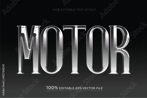 motor silver text effect