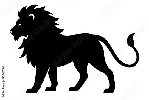 lion silhouette vector, lion  black symbol

