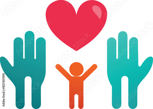 Family love and care vector icon illustration scalable eps for family themes