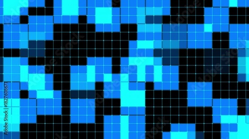Wallpaper Mural Fast-changing pixel patterns for user interface, games or science fiction. Colored blocks on a cybernetic grid. Torontodigital.ca