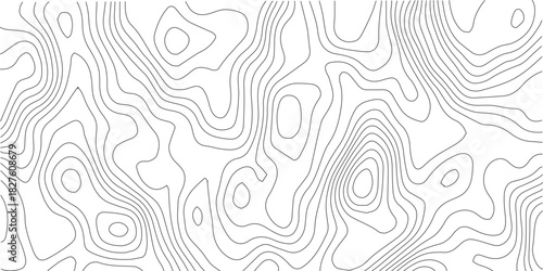 Topographic gradient line map. Abstract circle lines background. Abstract blank detailed topographic contour map. Background of the topographic map. Line topography map contour background.	