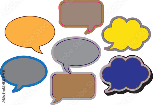 Assorted Colorful Speech Bubbles vector
