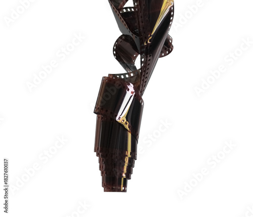 Film strip on transparent background