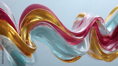 Wallpaper Mural Stunning abstract wave design with flowing gold, rose, and blue colors for modern backgrounds and creative projects, perfect for adding a touch of elegance and sophistication Torontodigital.ca
