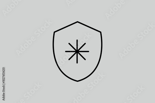 shield  illustration in line style design. Vector illustration.	