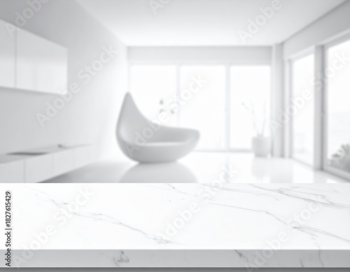 Smooth counter foreground with hushed interior white