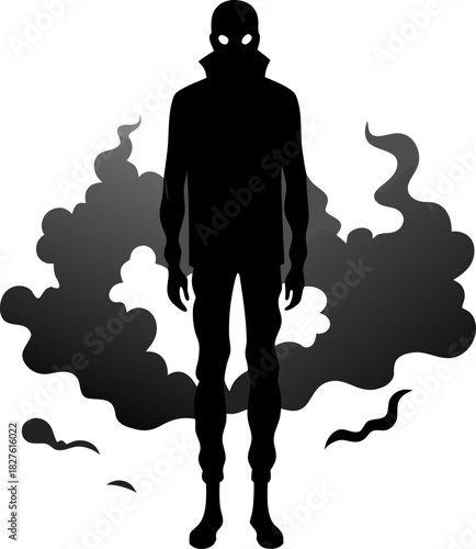 fog Silhouette black vector white background