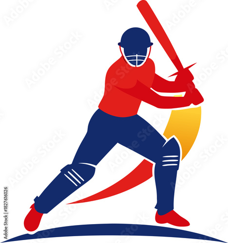 cricketer silhouette vector icon