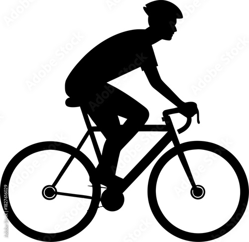 silhouette of a man riding bicycle