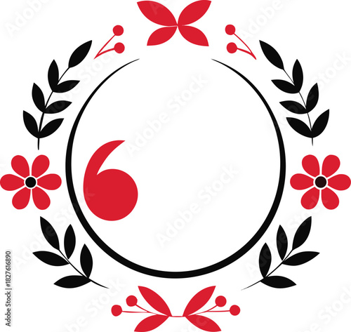 Circular floral border vector illustration scalable eps flower frame elements decorative icon