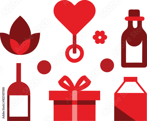 Vector illustration 73 luxury valentine gift icons bundle scalable eps graphics set